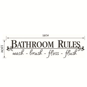 Removable DIY Black Vinyl Wall Stickers Lettering Art Bathroom Rules Education Murals