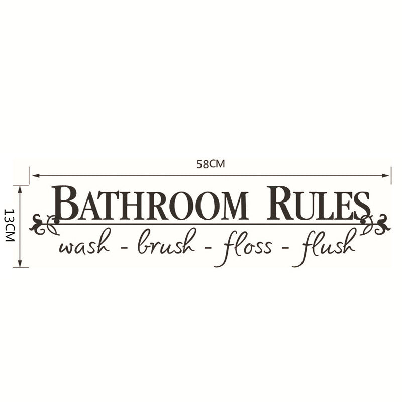 Removable DIY Black Vinyl Wall Stickers Lettering Art Bathroom Rules Education Murals