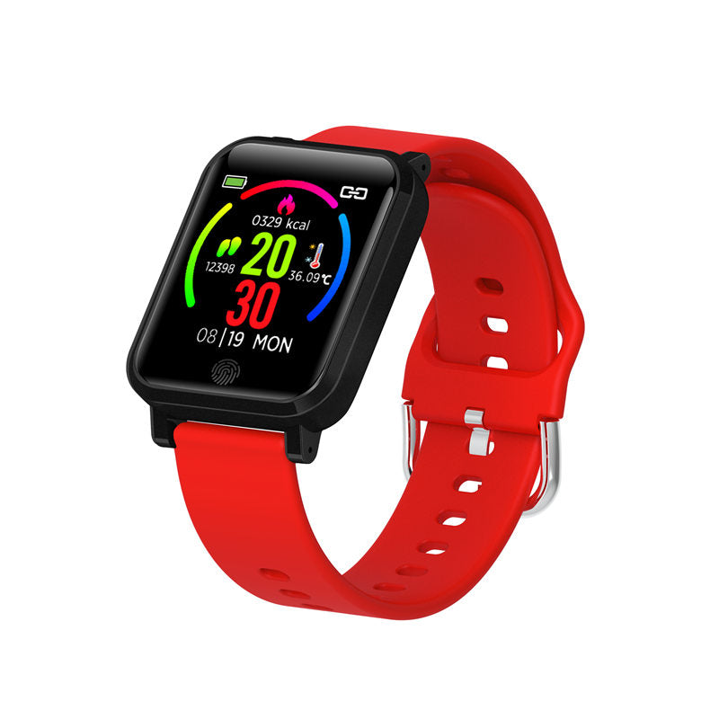 F29 HD Smart Watch with Temperature Heart Rate Blood Oxygen Monitor-Red