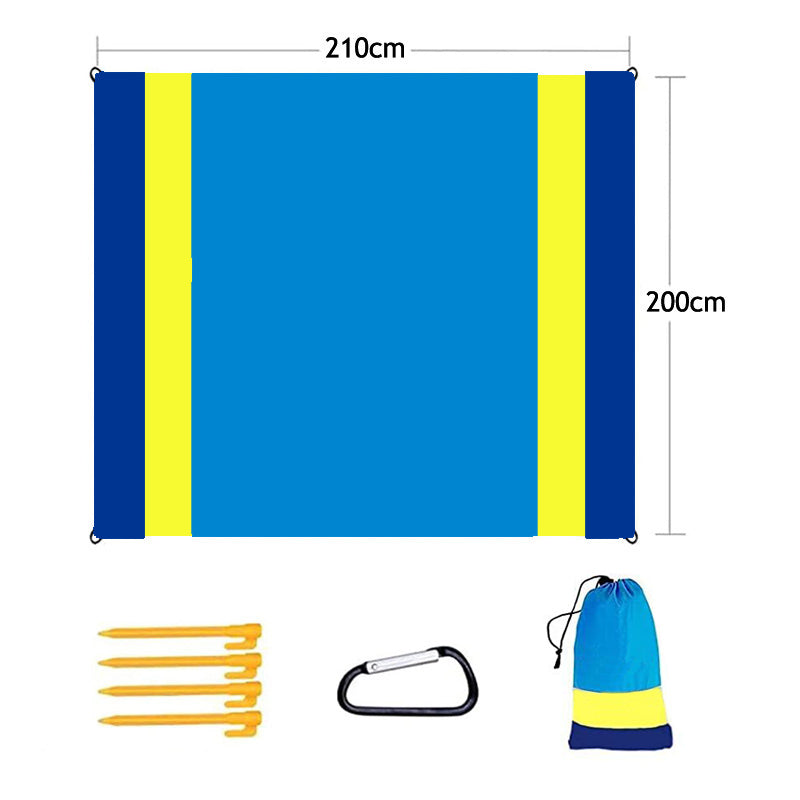 Sand Free Beach Blanket 82 x79inches Portable Waterproof Beach Mat-RoyalBlue Yellow