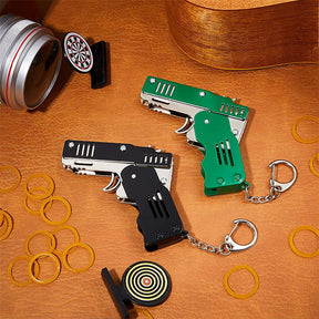 2Pcs Mini Toy Gun Foldable Rubber Band Launcher for Boy Girl-Green/Black