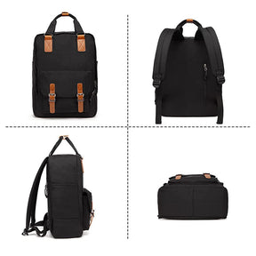 Waterproof Backpack for Women Girls 16 Inch College Vintage Travel Bag-DarkGray