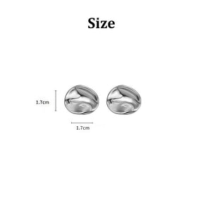 Simple Glossy Irregular Stud Earrings for Women and Girls-Silver