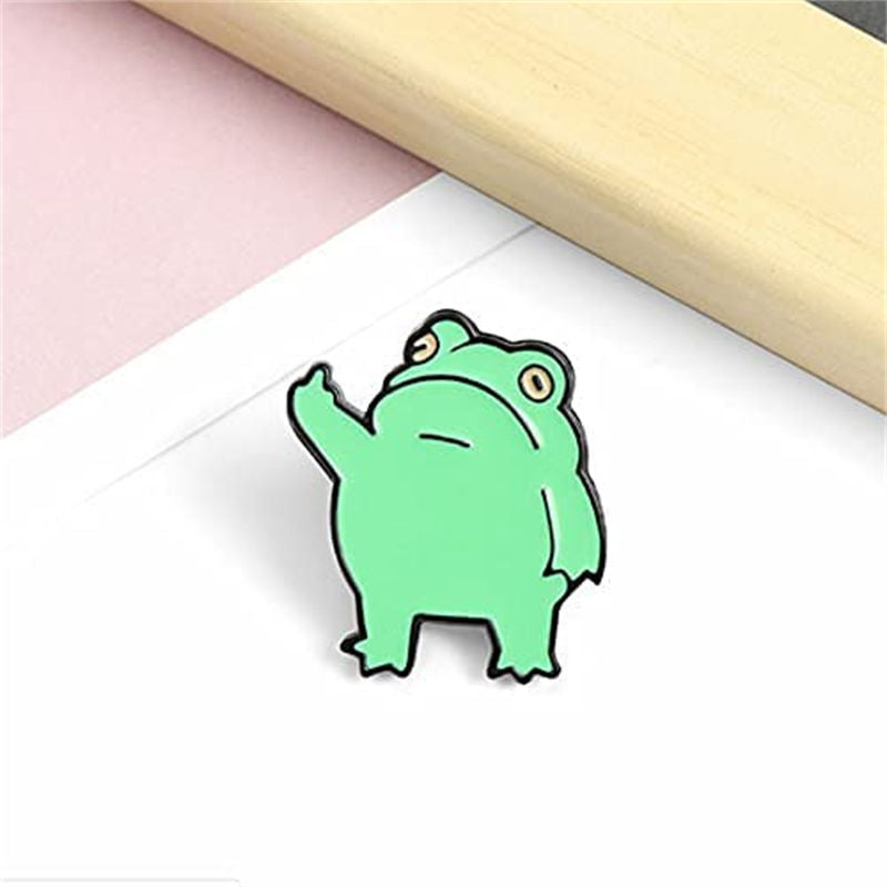 2Pcs Cartoon Cute Frog Brooch Backpack Decoration