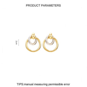 Simple Intertwining Double Circle Earrings For Women