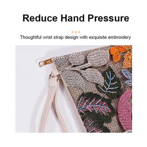 Women Clutches Embroidery Sequins Design Straw Bag for Vacation-Orange