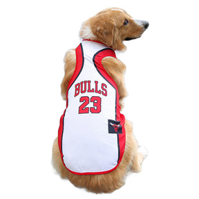 Dog Mesh Vest World Cup Jersey Basketball Clothes Red #23 Bulls