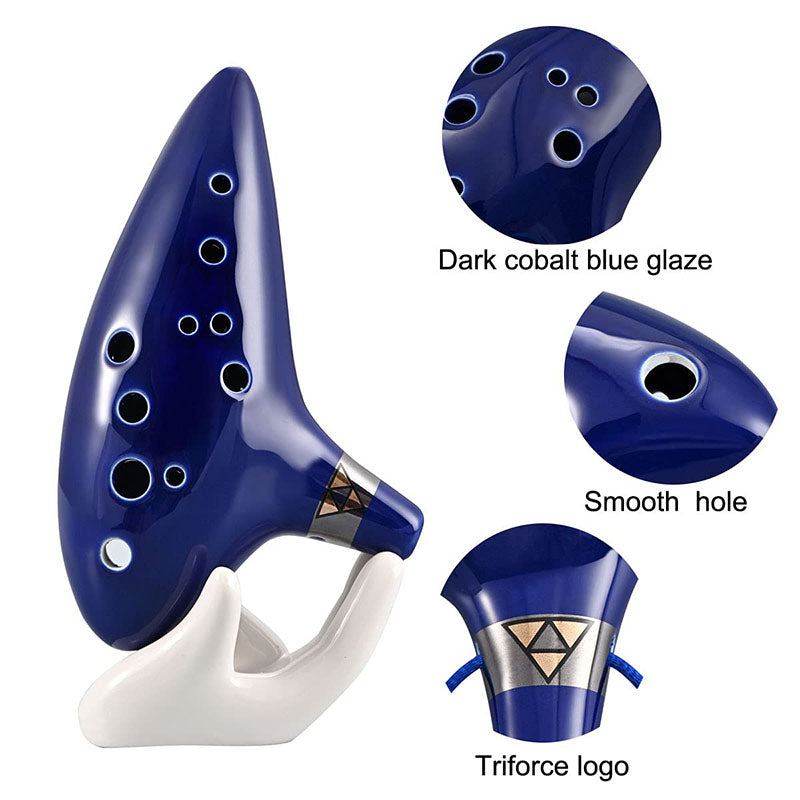 12 Hole 12 Alto C Key Ocarina Instrument with Hand Rest Christmas Gift