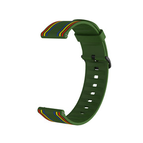 Silicone Band Striped Watch Band For Samsung Galaxy Watch 42/46mm Gear S3 Frontier/Classic(Rainbow Green)