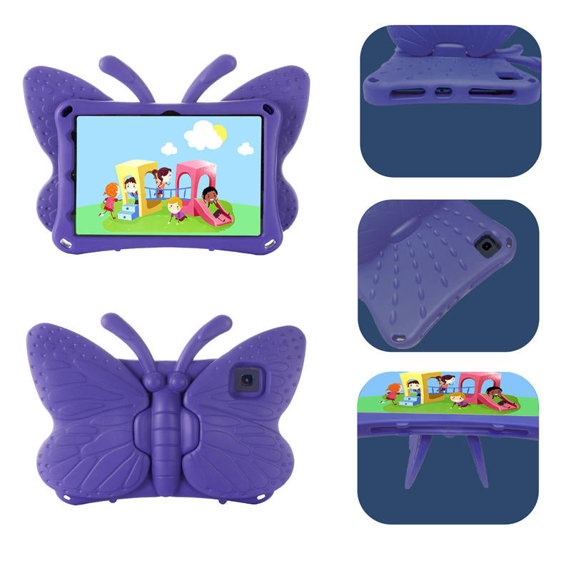 Butterfly Samsung Tablet Case for Galaxy Tab A8 10.5 Inch 2021 (SM-X200/SM-X205/SM-X207)-Purple