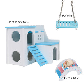 3-Pack Hamster Exercise Toys House Hideout for Small Animal-F