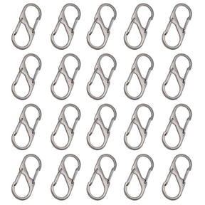 20 Pcs Small Carabiner Keychain Clip Dual Spring Snap Hooks-Gun