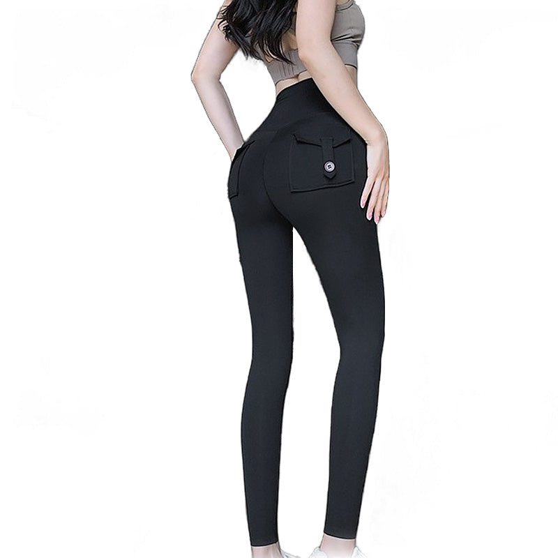 Womens Legging Peach Lifting Seamless Booty High Waisted Yoga Pants-Black