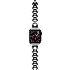 DH Stainless Steel Watch Band Adjustable Wristbands for Apple IWatch Series SE/1/2/3/4/5/6 For Women-Black