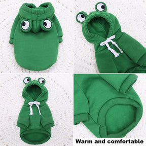 Pet Clothes Frog Pattern Design Hoodie Sweatshirts 3D Cute Costume