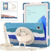 Samsung Tablet Case With Pencil Stand+Rotating Stand+Shoulder Strap For Tab A7 10.4 T500/T505/T507/T505N-Blue