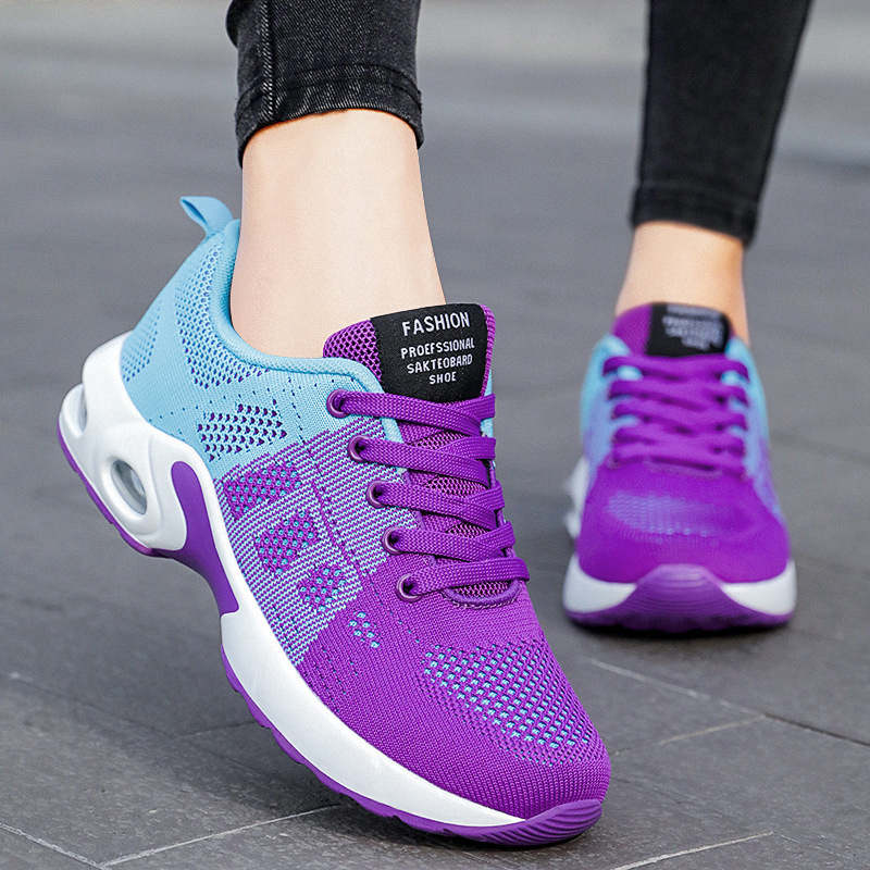 Womens Jogging Shoes Mesh Casual Lightweight Cushioned Sneakers-Purple