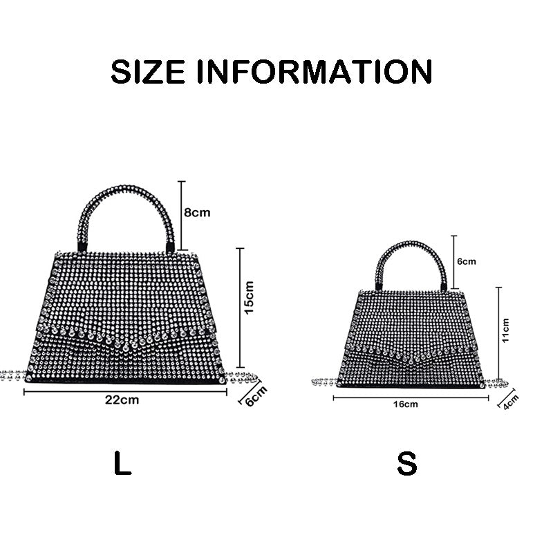 Glitter Rhinestone Crossbody Evening Bag Bling Clutch Purse for Women-Silver