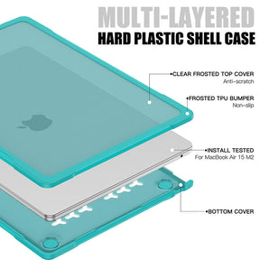 Shockproof Case Solid Color Compatible with Macbook Air 15 2023 A2941-LightBlue