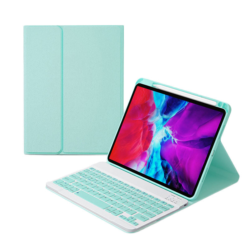 Removable Square Keyboard Case For iPad with Pen Slot Wireless BT Lightweight Case-green