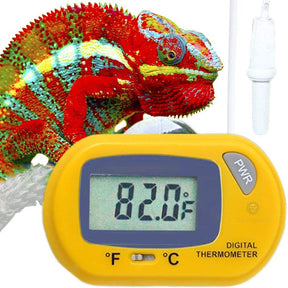 Reptile Digital Thermometer Easy to Read Display-Yellow