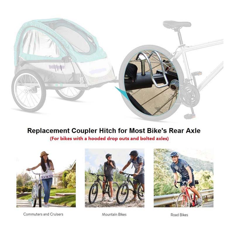 Bike Trailer Hitch Connector Cycling Adapter Accessories for Children's Cargo Trailers