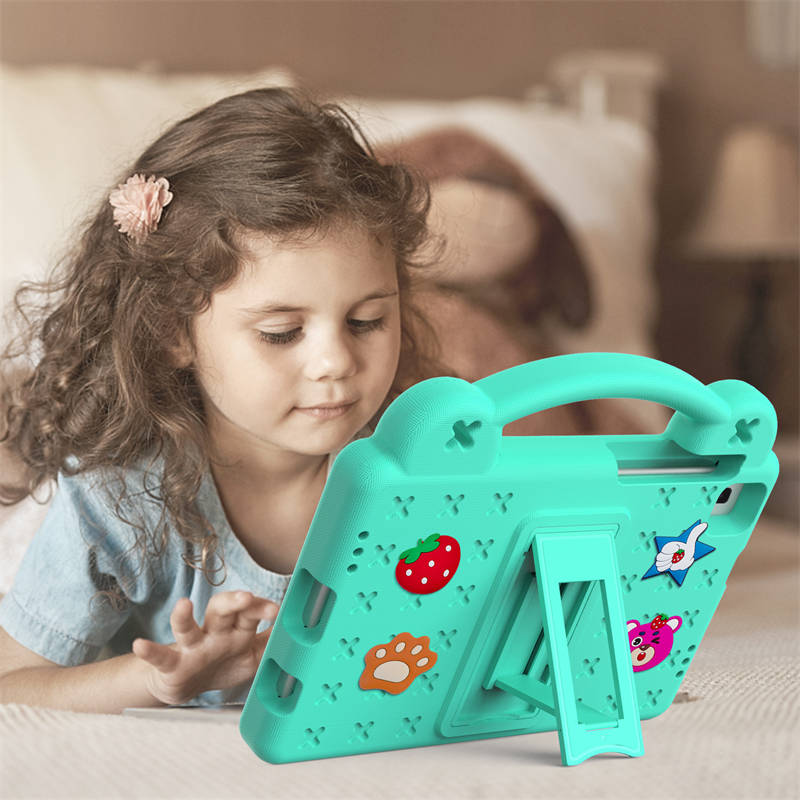 Strawberry Tablet Case with Holder for HUAWEI M3/Samsung Galaxy Tab A7 Lite (2021)/A8 (2019)-MintGreen