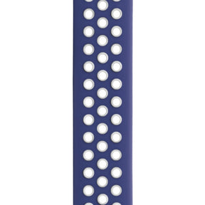 Sports Breathable Silicone Solo Loop Watchband for Apple Watch Series 6/5/4/3/2/1/SE-BlueWhite