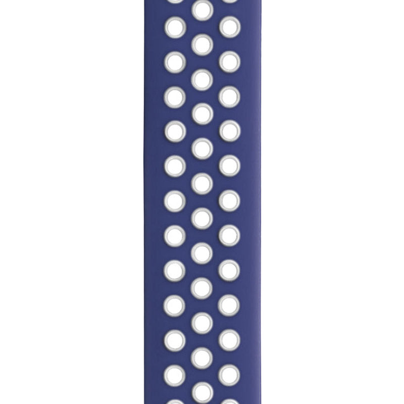 Sports Breathable Silicone Solo Loop Watchband for Apple Watch Series 6/5/4/3/2/1/SE-BlueWhite