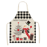 Christmas Snowman Print Apron for Painting Cleaning Cooking-A7