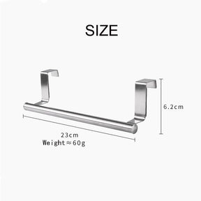 2 Pack 23cm Stainless Steel Over Door Towel Rack Bar Holders for Universal Fit on Cabinet Cupboard Doors £¨S Black£©