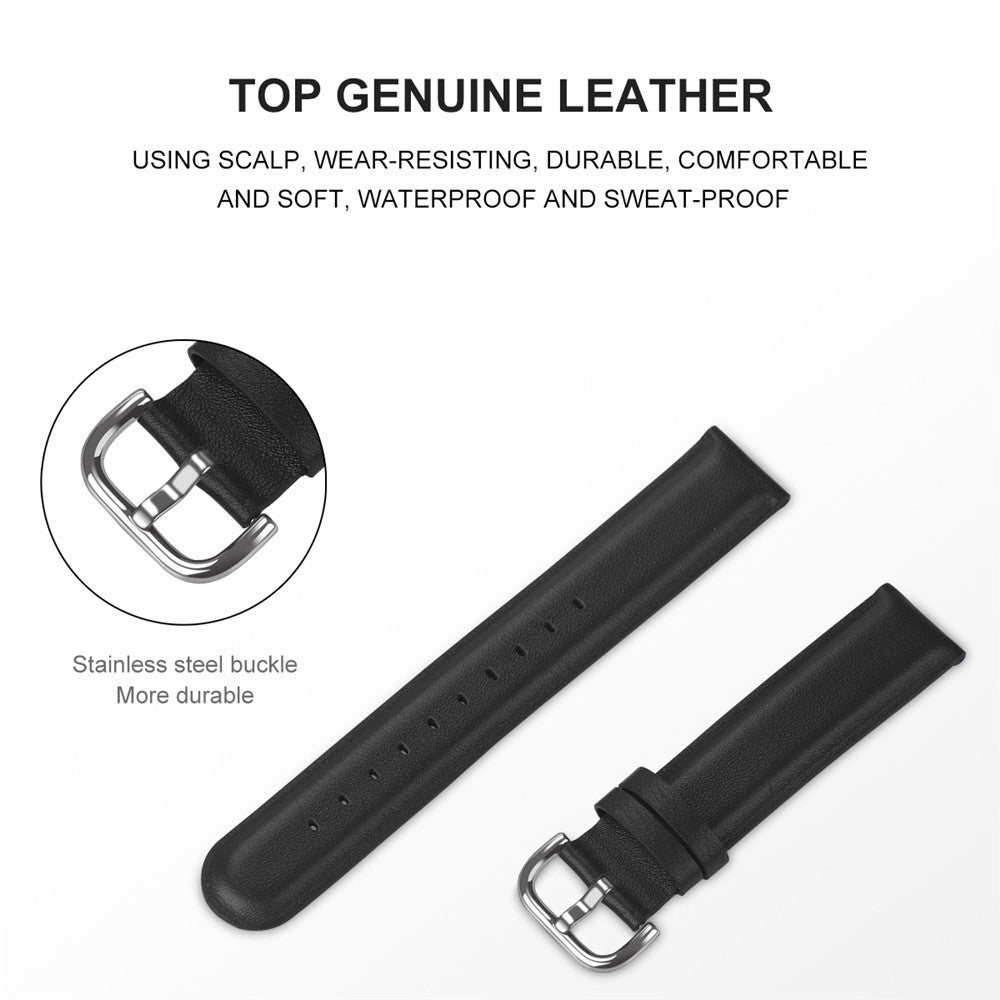 D Buckle Leather Watch Band For Samsung Galaxy Watch 42/46mm Gear S3 Frontier/Classic(Black)