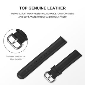 D Buckle Leather Watch Band For Samsung Galaxy Watch 42/46mm Gear S3 Frontier/Classic(Black)