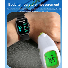 F37 HD Smart Watch Fitness Tracker with Blood Oxygen Temperature Sleep Monitor-Pink