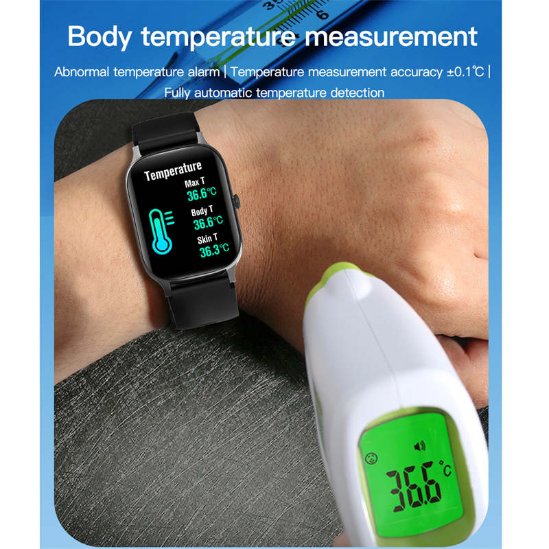 F37 HD Smart Watch Fitness Tracker with Blood Oxygen Temperature Sleep Monitor-Pink