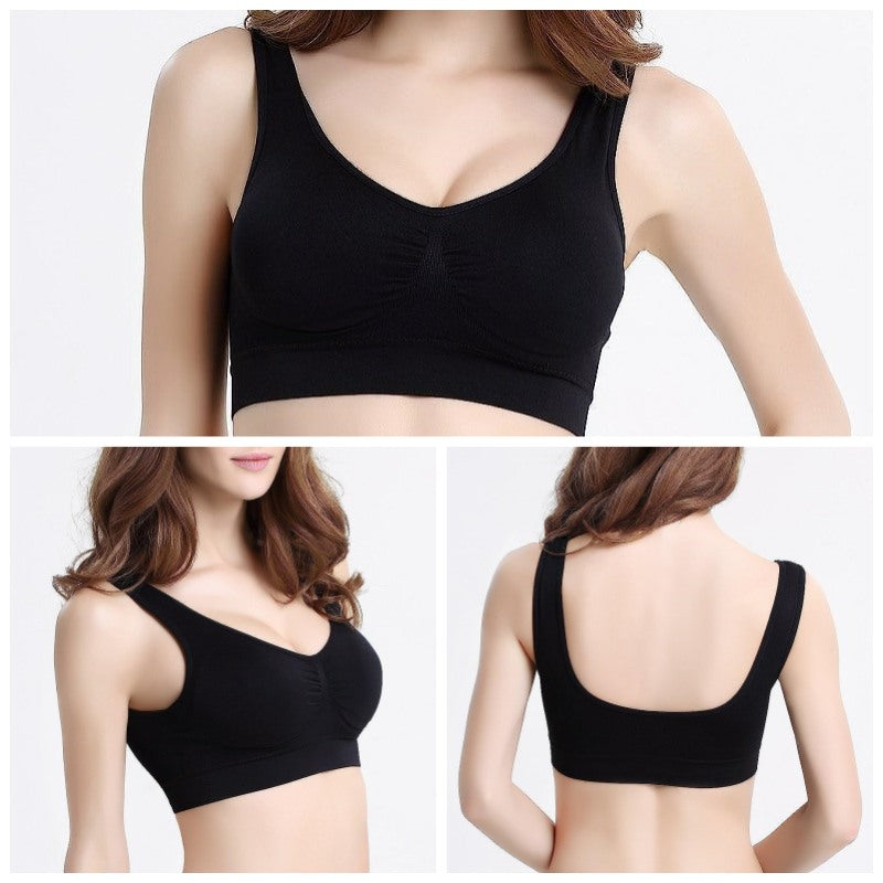 3 Pcs Seamless Sports Bras with Removable Pads Yoga Vest-Set1