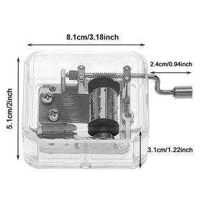 Acrylic Clear Hand Crank Music Box Craft Decoration-Brahms Lullaby
