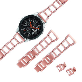 Metal Bands WIth Diamonds For Samsung S3/Galaxy Watch 46mm(Rose Gold)