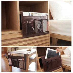 Bedside Storage Bag with 4 Pockets for Magazines Remote Control