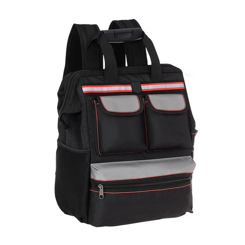 Tool Storage Backpack with Padded Back for Electrician Carpenter-Black