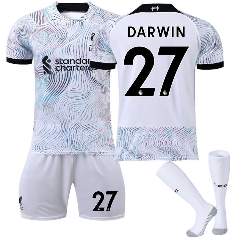 DARWIN #27 Liverpool Home Jersey 2022/23 Soccer Jersey Kit Football T-shirt Set For Adult Kids