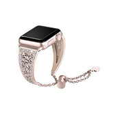 Hollow Retro Metal Watch Band With Diamond For Apple Watch SE/6/5/4/3/2/1(Vintage Gold)