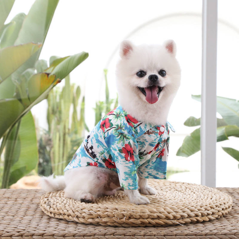 Pack of 4 Dog Shirt Hawaiian Summer Pet Clothes Dog Sweatshirts-SetB