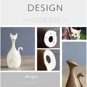 Home Decor Accessories Animal Porcelain Ornaments Ceramic Crafts Art Figurines-Cat