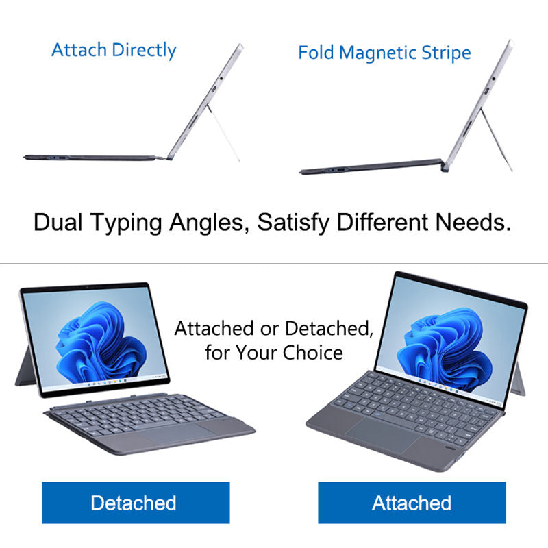 Portable Bluetooth Wireless Keyboard for Microsoft Surface Go/Go 2/Go 3-Grey