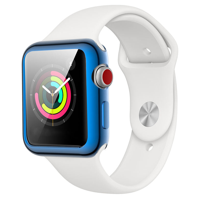 TPU Plated Cover Scratch-Proof Smartwatch Protective Case for iWatch Series SE/6/5/4/3/2/1-Blue