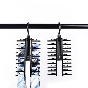 Tie Rack Holder Rotatable Organizer and Storage Rack 3 Pack -Black