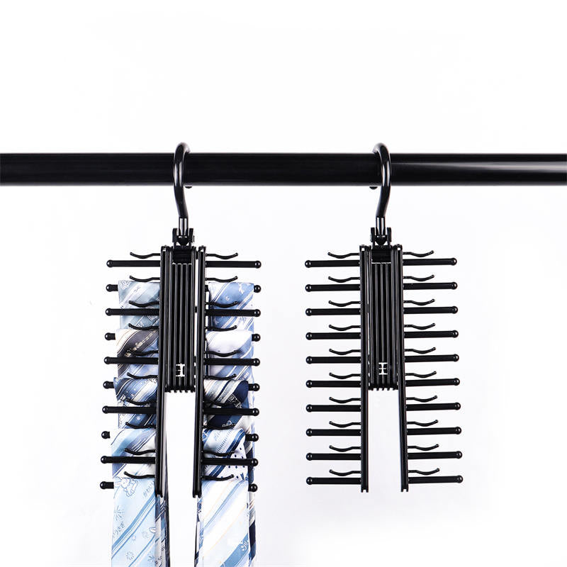 Tie Rack Holder Rotatable Organizer and Storage Rack 3 Pack -Black