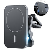 Magnetic Wireless Car Charger 15W Fast Charging Air Vent Mount Charger For iPhone 12-Black