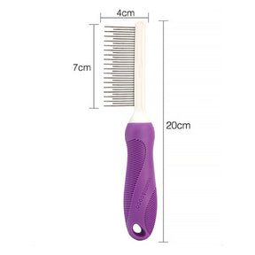 Pet Comb with Long Short Stainless Steel Teeth for Removing Matted Fur Safe Gentle Brush